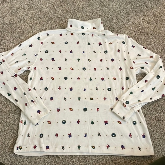Vintage Christmas turtle neck long sleeve single stitch - Picture 1 of 7